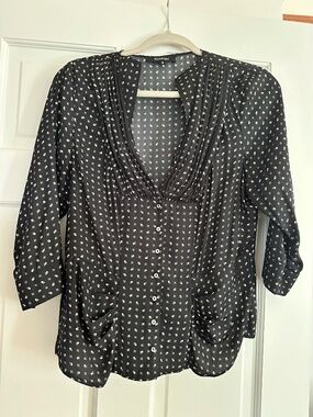 Cotelac print blouse with vintage details size 3